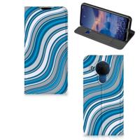 Nokia 5.4 | Hoesje met Magneet | Waves Blue - thumbnail