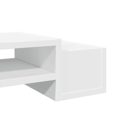 VidaXL Monitorstandaard met opbergruimte 100x27x15 cm bewerkt hout wit