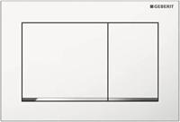 Geberit Omega 20 (ex Omega 30) bedieningspaneel glans wit/chroom/wit voor Geberit Omega inbouwreservoir 12cm - thumbnail