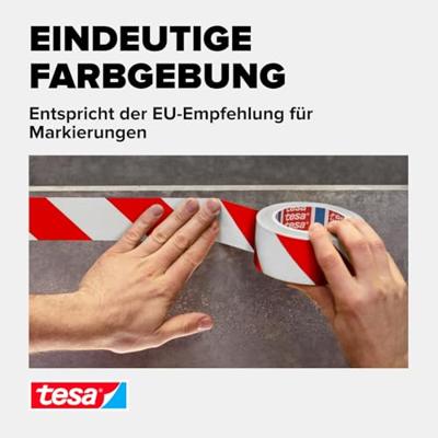 tesa PREMIUM 58131-00000-01 Markeringstape tesa Signal Rood, Wit (l x b) 66 m x 50 mm 1 stuk(s)