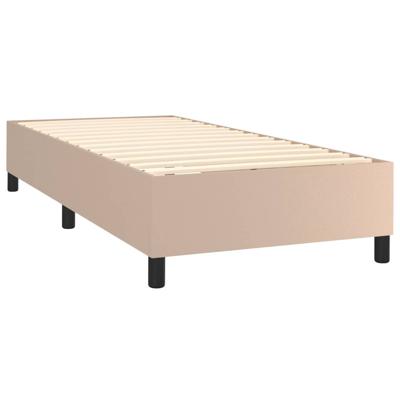 Boxspring met matras kunstleer cappuccinokleurig 100x200 cm
