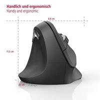 Hama Ergonomische muis Radiografisch Optisch Zwart 6 Toetsen 1800 dpi Ergonomisch - thumbnail