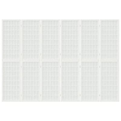 Kamerscherm inklapbaar 6 panelen Japanse stijl 240x170 cm wit - thumbnail