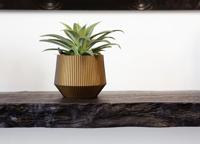 Capi Europe Vaas cilinder geo Groove Black & Gold - 9x8 - Goud - thumbnail