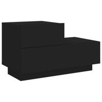 Nachtkastje met LED-verlichting 70x36x40,5 cm zwart - thumbnail