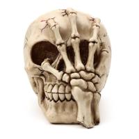 Schedel Hoofd met Skelet Klauw Woonaccessoire - thumbnail