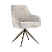 Richmond Draaibare Eetkamerstoel 'Lisonne' Chenille, kleur Beige - thumbnail