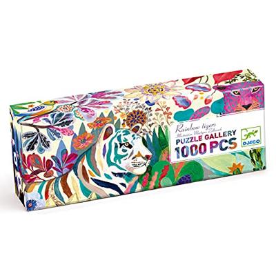 Puzzelgalerij 1000 stuks - regenboog tijger DJECO meerkleurig