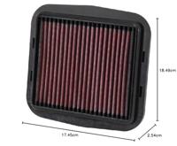 K&N vervangings-luchtfilter replac. filter du-1112 - thumbnail