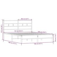 Bedframe zonder matras hout sonoma eikenkleurig 140x190 cm - thumbnail