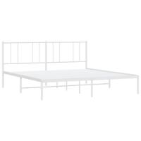 Bedframe met hoofdbord metaal wit 180x200 cm - thumbnail