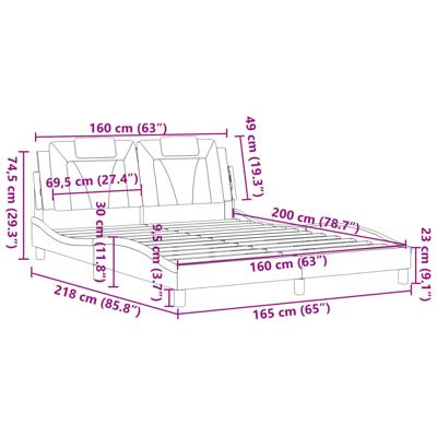 Bedframe "Viana" zonder matras kunstleer wit 180x200 cm