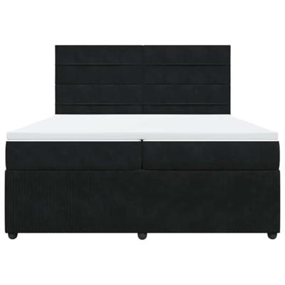 Boxspring met matras fluweel zwart 200x200 cm