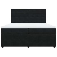 Boxspring met matras fluweel zwart 200x200 cm - thumbnail