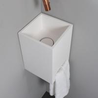 INK Skyscraper Fontein - 20x20x30cm - 0 kraangaten - polystone wit mat 3404201 - thumbnail