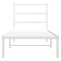 Bedframe met hoofdbord metaal wit 100x200 cm - thumbnail