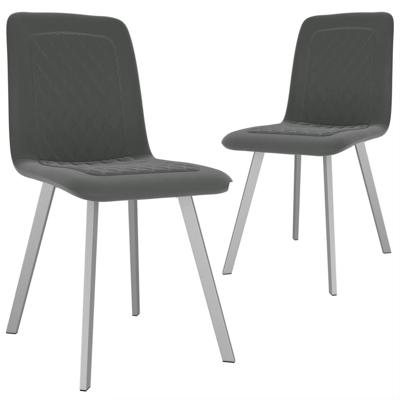 VidaXL Eetkamerstoelen 2 st fluweel grijs