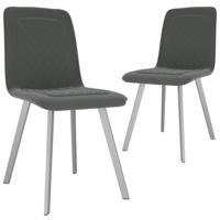 VidaXL Eetkamerstoelen 2 st fluweel grijs - thumbnail