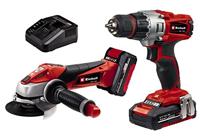 Einhell TE-TK 18 Li Kit 18 V/1.5 Ah/3.0 Ah (Accu Boor-/Schroefmachine/Accu Haakse slijper) - 2 accu&apos;s - thumbnail