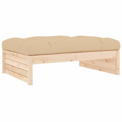 2-delige Loungeset met kussens massief grenen - thumbnail