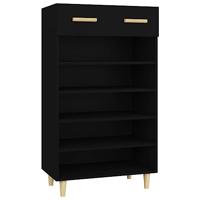 VidaXL Schoenenkast 60x35x105 cm bewerkt hout zwart - thumbnail