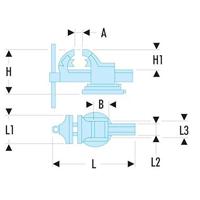 Facom Bankschroef voor industrie en onderhoud | 360 graden draaibaar | 1224.100 1224.100 - thumbnail