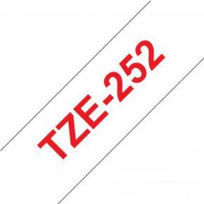 Brother TZE-252 labelprinter-tape Rood op wit
