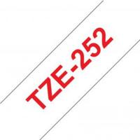 Labeltape Brother TZe, TZ TZe-252 PET Tapekleur: Wit Tekstkleur:Rood 24 mm 8 m - thumbnail