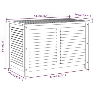Tuinbox met jaloezien 90x50x56 cm massief acaciahout Tuinbox met jaloezien 90x50x56 cm massief acaciahout