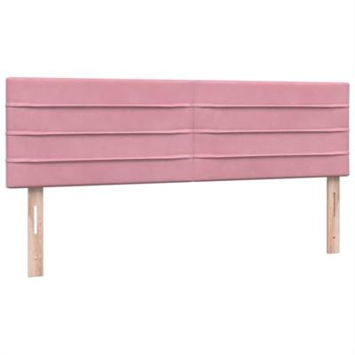 Boxspring met matras fluweel roze 160x210 cm