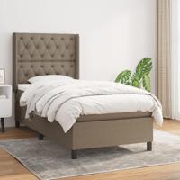 Boxspring met matras stof taupe 80x200 cm - thumbnail