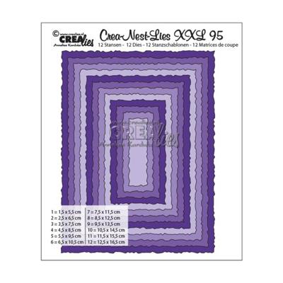 Crealies • crea-nest-lies xxl rechthoeken met ruwe randen