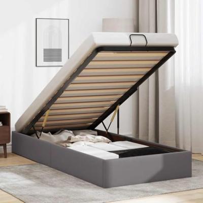 Bedframe zonder matras 90x200 cm kunstleer grijs