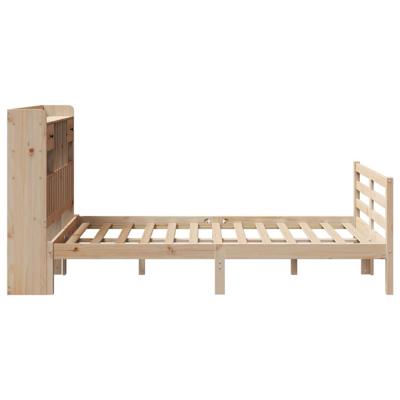 Bed met boekenkast zonder matras massief grenenhout 135x190 cm - thumbnail