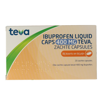 Teva Ibuprofen 400mg liquid caps 20 Capsules