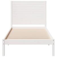 Bedframe extra lang zonder matras massief hout wit 90x210 cm - thumbnail
