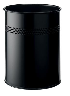 Durable metalen papiermand 15 l, smalle perforatie, zwart