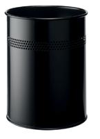 Durable metalen papiermand 15 l, smalle perforatie, zwart - thumbnail