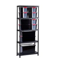 KIS Storage Shelf Plus 75/5 - 75 x 32 x 176 cm - Zwart - thumbnail