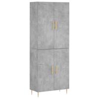 Hoge kast 69,5x34x180 cm bewerkt hout betongrijs - thumbnail