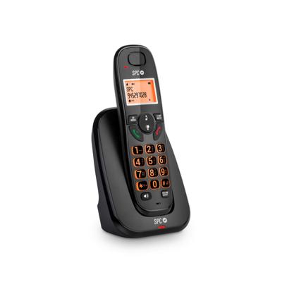 SPC Kairo - Draadloze telefoon, toetsen en display, verlicht, oproepherkenning, gap-compatibiliteit, eco-modus, oproepvergrendeling, handsfree, afsprakenplanner voor 30 contacten - Zwart