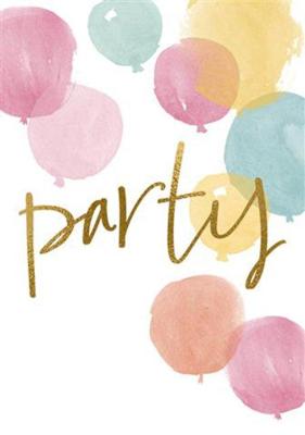 Wenskaart hallmark uitnodiging ballonnen 6 stuks