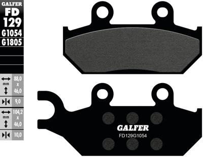 GALFER bremsbelag "fd129" brake pad fd129 g1054 organic GALFER bremsbelag "fd129" brake pad fd129 g1054 organic