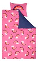 HEMA Kinderdekbedovertrek 140x200cm zacht katoen regenbogen (roze) - thumbnail