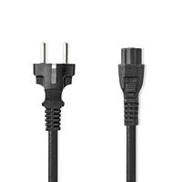 Nedis Stroomkabel | Type F (CEE 7/7) Male | IEC-320-C5 | Recht | Recht | Vernikkeld | 3.00 m | Rond | PVC | Zwart | Label - CEGL10130BK30 - thumbnail