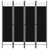 Kamerscherm met 4 panelen 160x180 cm zwart - thumbnail