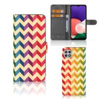 Samsung Galaxy A22 5G | Telefoon Hoesje | Zigzag Multi Color - thumbnail