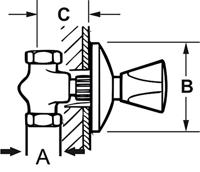 Cornat Wandinbouw-Kraan 1/2 Rozet D70Mm Ch - T303004 - thumbnail
