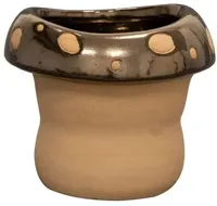 TS Collection bloempot funghi keramiek 14x11cm goud - thumbnail