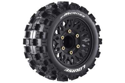 Louise ST-Mcross 1/10 stadium truck banden set soft - zwarte velg - 12,14,17mm hex